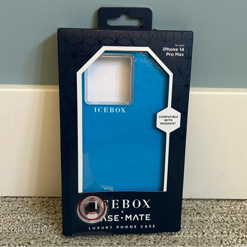 Icebox x Case•Mate iPhone 14 Pro Max MagSafe Compatible Case Facet Blue NEW